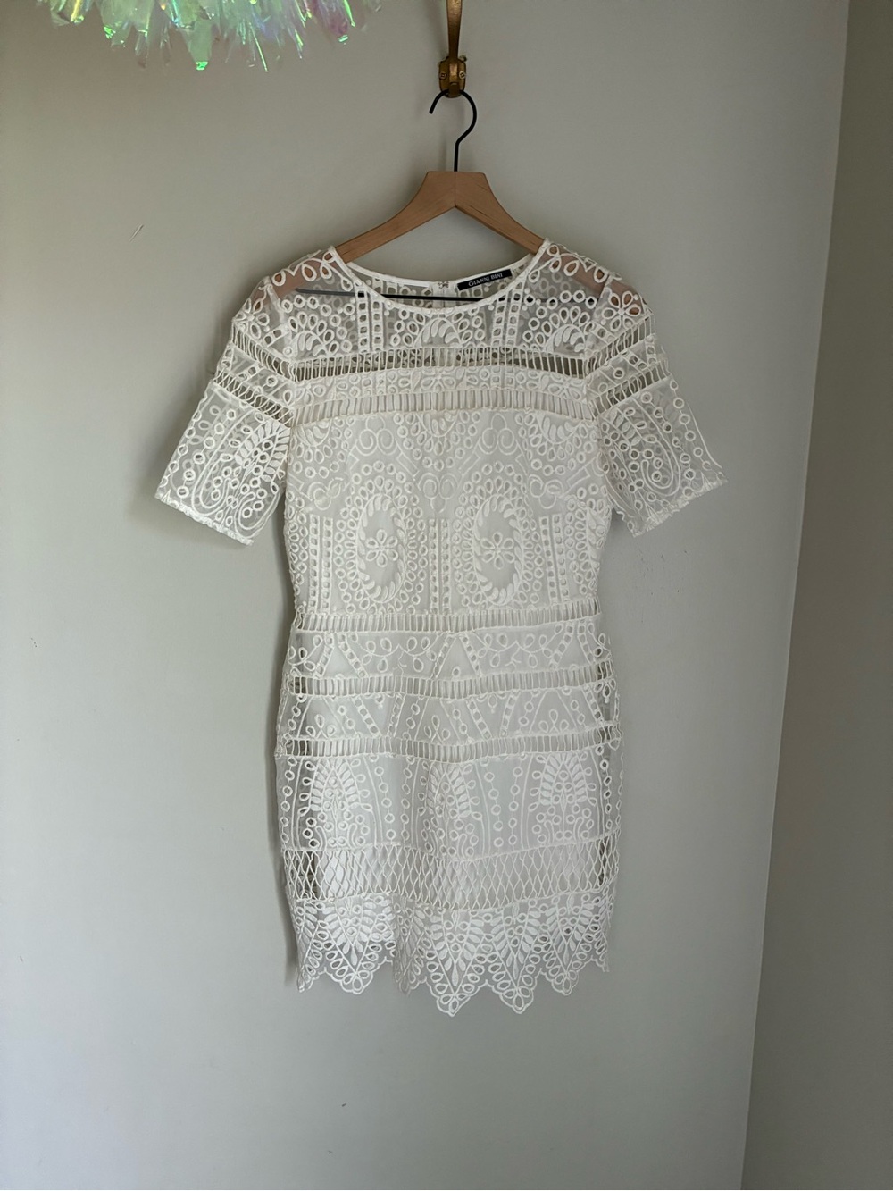 Gianni Bini White Eyelet Bridal Second Look Dress